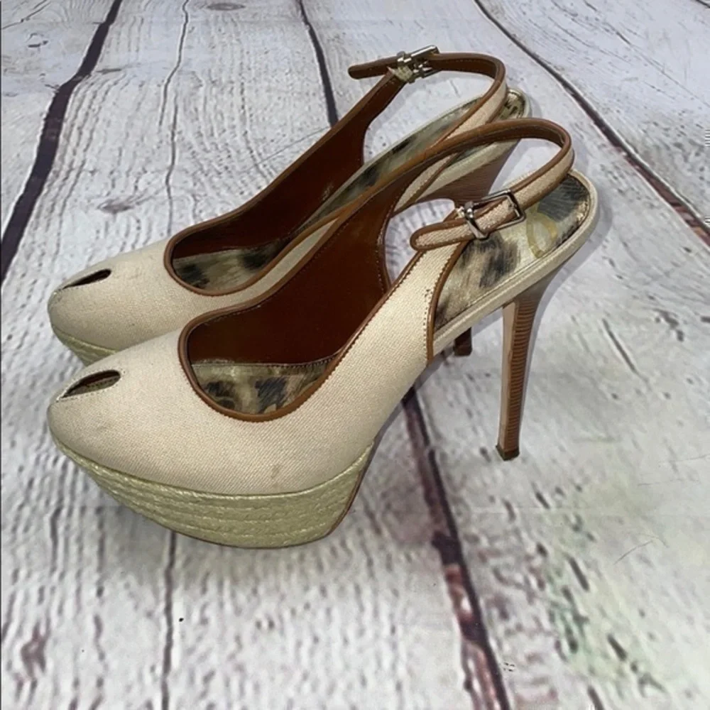 UEC Sam Edelman platform stilettos size 9 peep toe